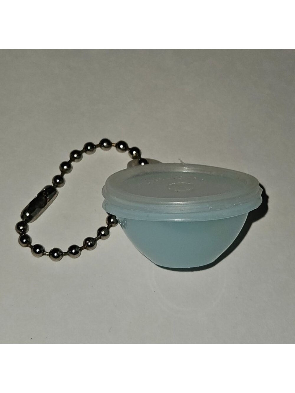 Tupperware Plastic Blue Bowl With Lid SMALL KEYCHAIN 1.5" Diameter Collectible